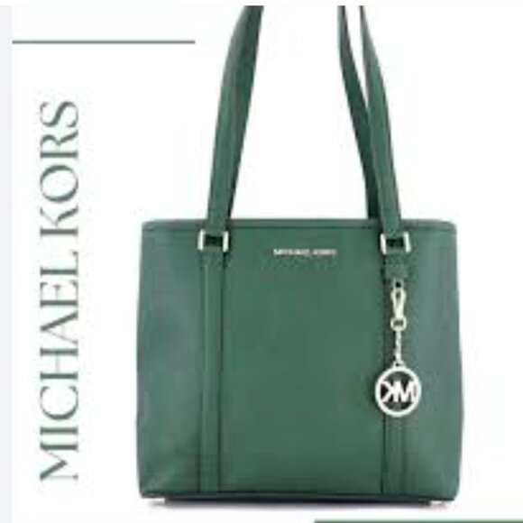 Michael Kors Sady Medium Saffiano Leather Tote Bag Green - Picture 7 of 7